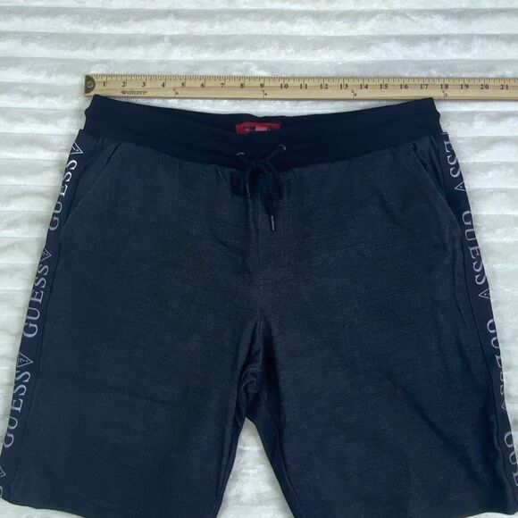 Guess Men’s Logo Tape Drawstring Shorts Black Size L Casual Athletic Loungewear - Picture 7 of 8